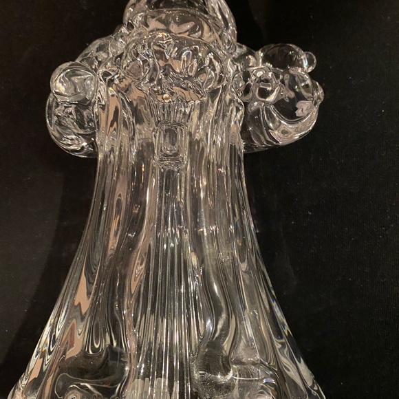 2 Crystal Santa Figurines Set